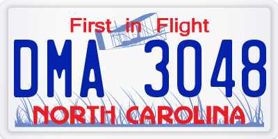 NC license plate DMA3048