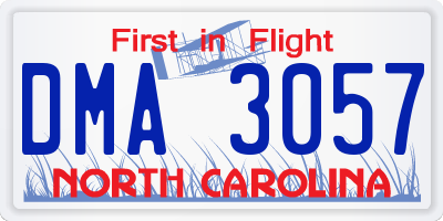 NC license plate DMA3057