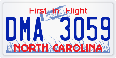 NC license plate DMA3059