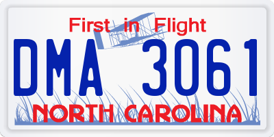 NC license plate DMA3061