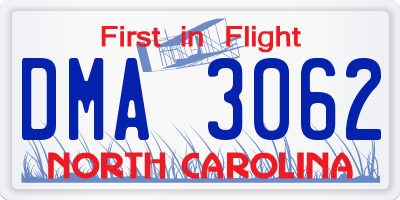 NC license plate DMA3062