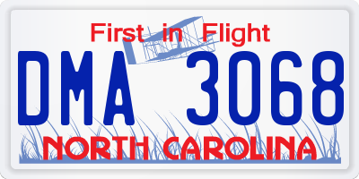 NC license plate DMA3068