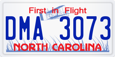 NC license plate DMA3073
