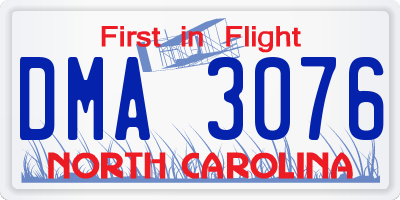 NC license plate DMA3076