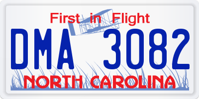 NC license plate DMA3082