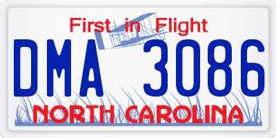 NC license plate DMA3086