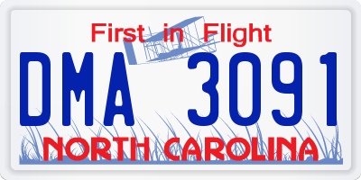 NC license plate DMA3091