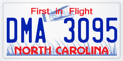 NC license plate DMA3095