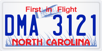 NC license plate DMA3121