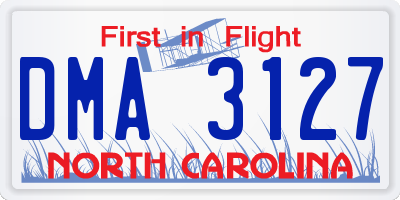 NC license plate DMA3127