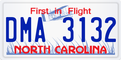 NC license plate DMA3132