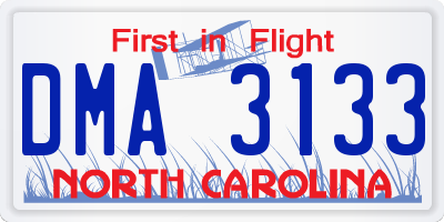 NC license plate DMA3133
