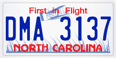 NC license plate DMA3137