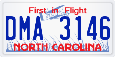 NC license plate DMA3146