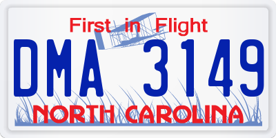 NC license plate DMA3149