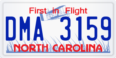 NC license plate DMA3159