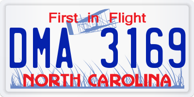 NC license plate DMA3169