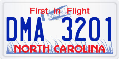NC license plate DMA3201