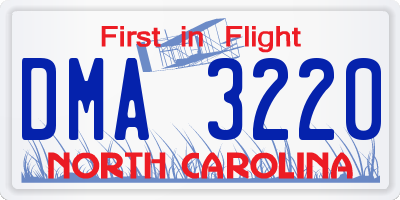 NC license plate DMA3220