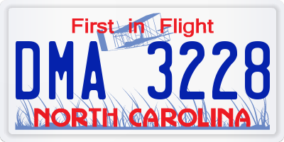 NC license plate DMA3228