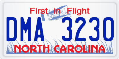 NC license plate DMA3230