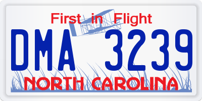 NC license plate DMA3239