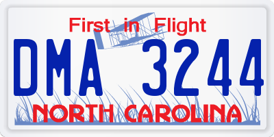 NC license plate DMA3244
