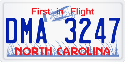 NC license plate DMA3247