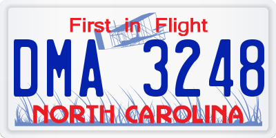 NC license plate DMA3248