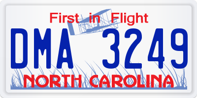 NC license plate DMA3249
