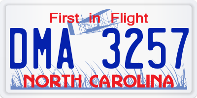 NC license plate DMA3257