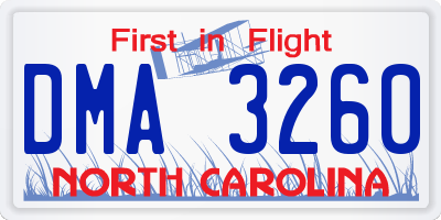 NC license plate DMA3260