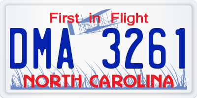 NC license plate DMA3261