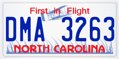 NC license plate DMA3263