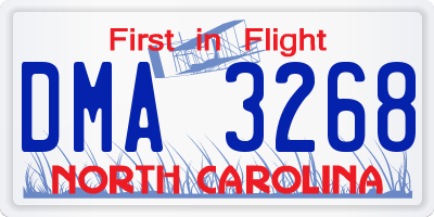 NC license plate DMA3268