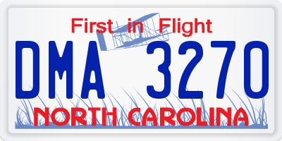 NC license plate DMA3270