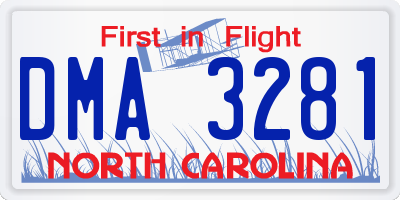 NC license plate DMA3281