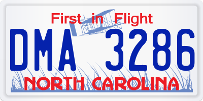 NC license plate DMA3286