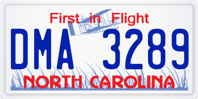 NC license plate DMA3289