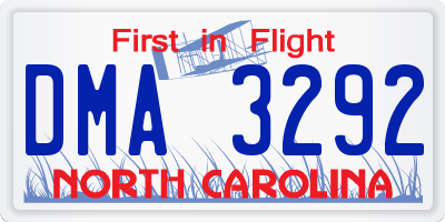 NC license plate DMA3292