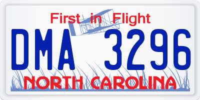 NC license plate DMA3296
