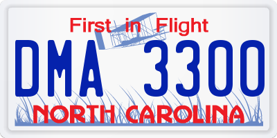 NC license plate DMA3300