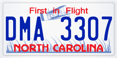 NC license plate DMA3307