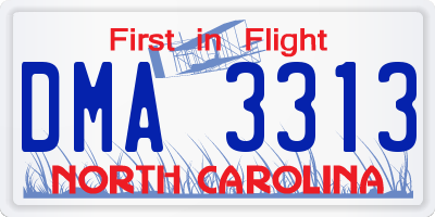 NC license plate DMA3313