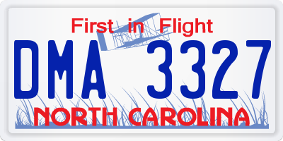 NC license plate DMA3327