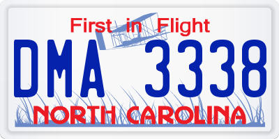 NC license plate DMA3338