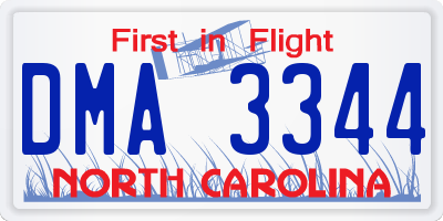 NC license plate DMA3344