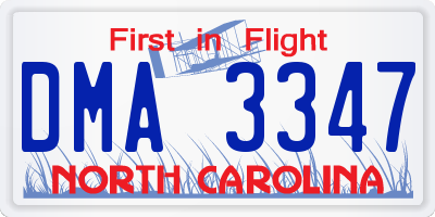 NC license plate DMA3347
