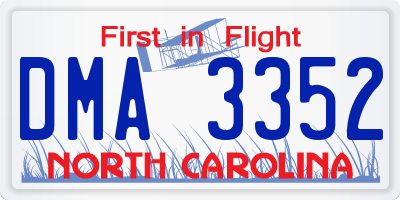 NC license plate DMA3352