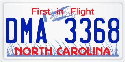 NC license plate DMA3368